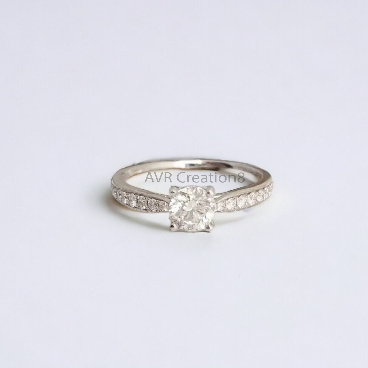 Round Cut Diamond Engagement Ring, Solitaire Diamond Ring, Handmade Women's Ring, 925 Sterling Silver, Anniversary Gifts, Women's Ring