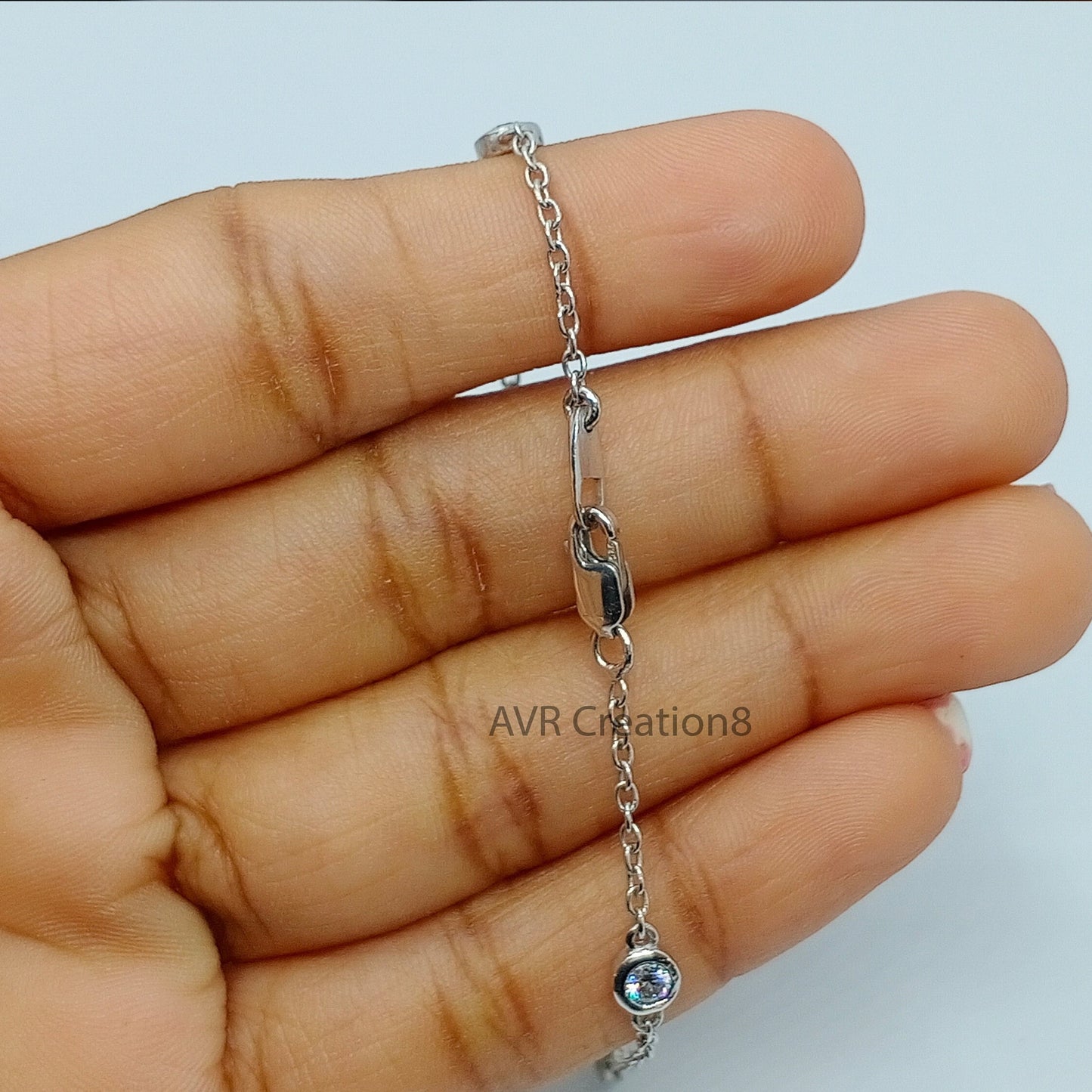 Five Stone Solitaire Diamond Bracelet, Minimalist Bracelet Gift For Women, Bezel Set Dainty Bracelet, Anniversary Gifts, Gifts For Her, Gift