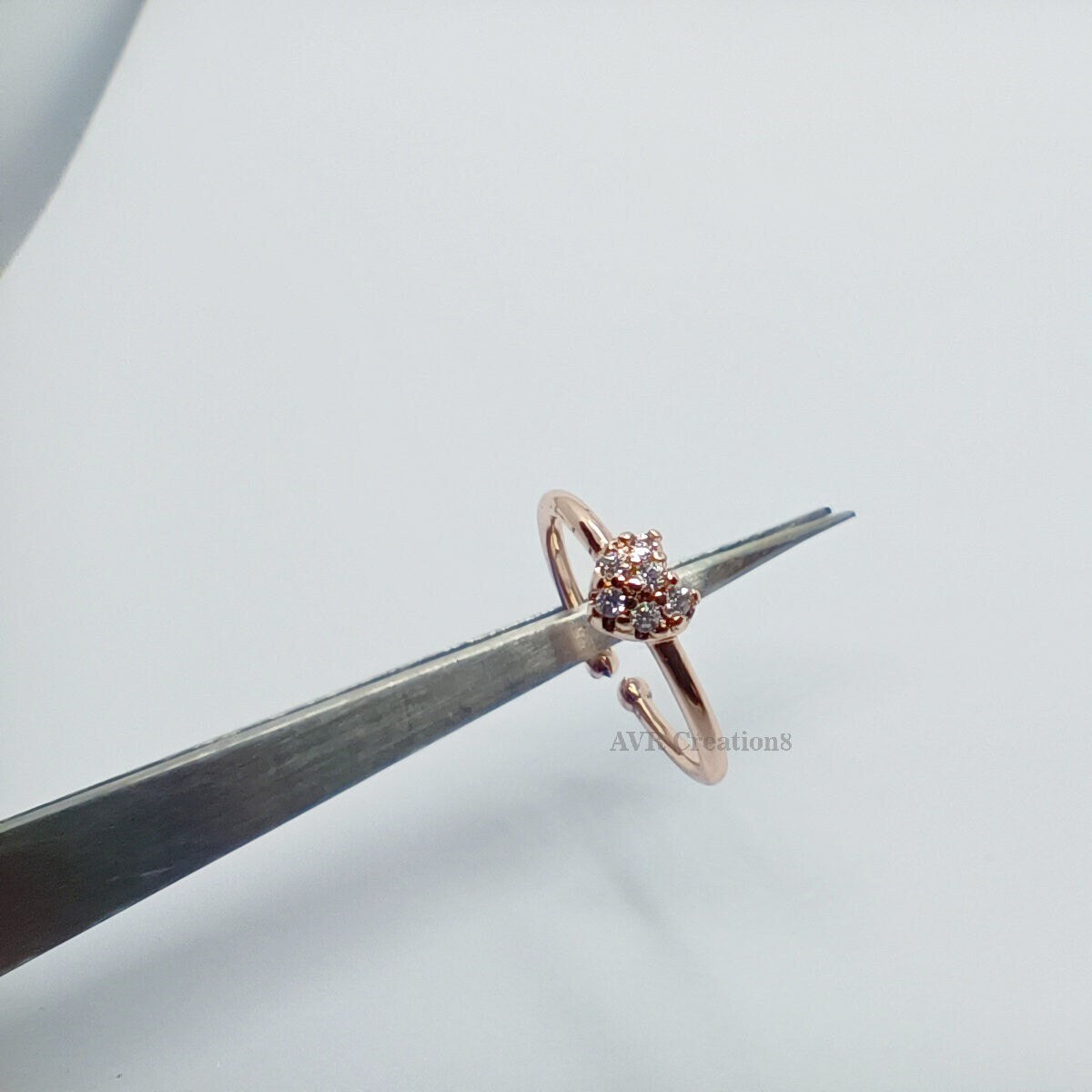 Tiny Heart Shape Diamond Promise Ring For Her, Pave Set Diamond Ring, Dainty Stackable Ring, 14K Rose Gold Plated, Handmade Ring For Woman