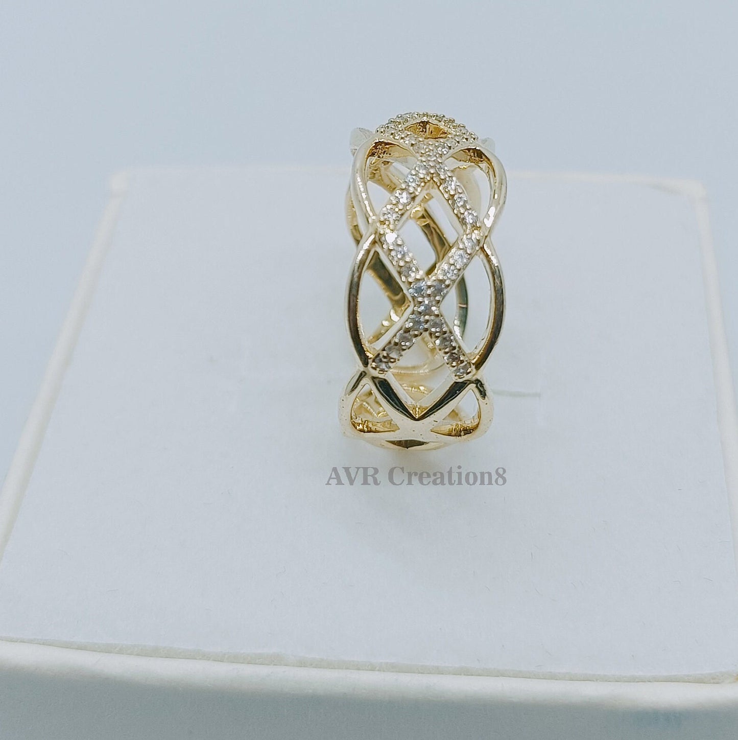 Criss Cross Ring, Pave Diamond X Ring, Wedding Band, Stackable Ring, Statement Ring for Her, Statement Ring, Diamond Band, Anniversary Gifts