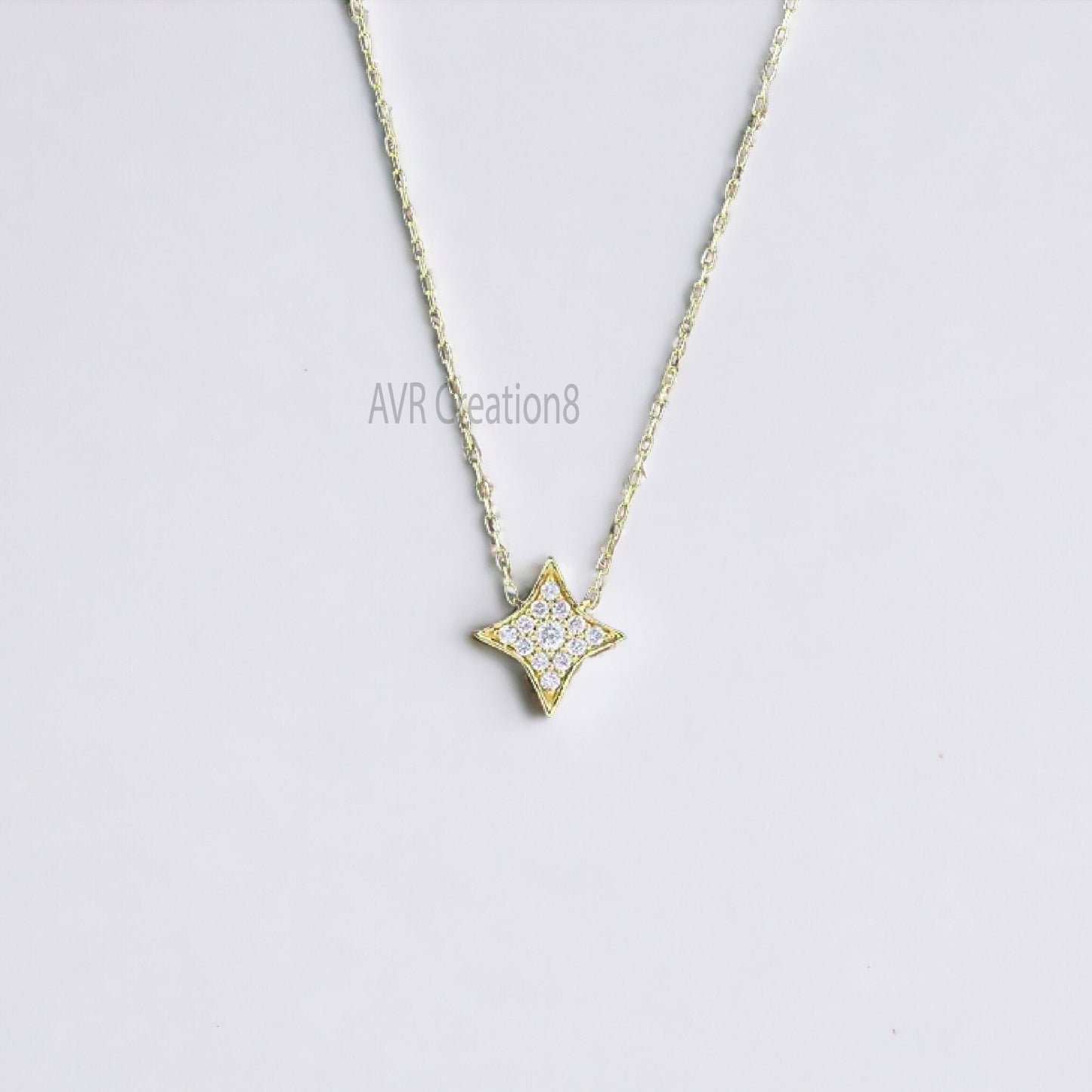 Sparkling Star Moissanite Necklace | Pave Moissanite Star Pendant | 925 Sterling Silver | 14k Gold Plated | Celestial Jewelry | Gift for Her