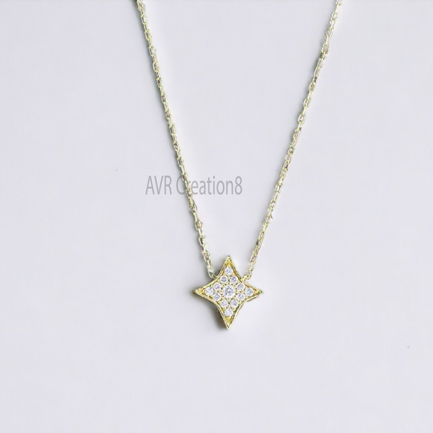 Sparkling Star Moissanite Necklace | Pave Moissanite Star Pendant | 925 Sterling Silver | 14k Gold Plated | Celestial Jewelry | Gift for Her