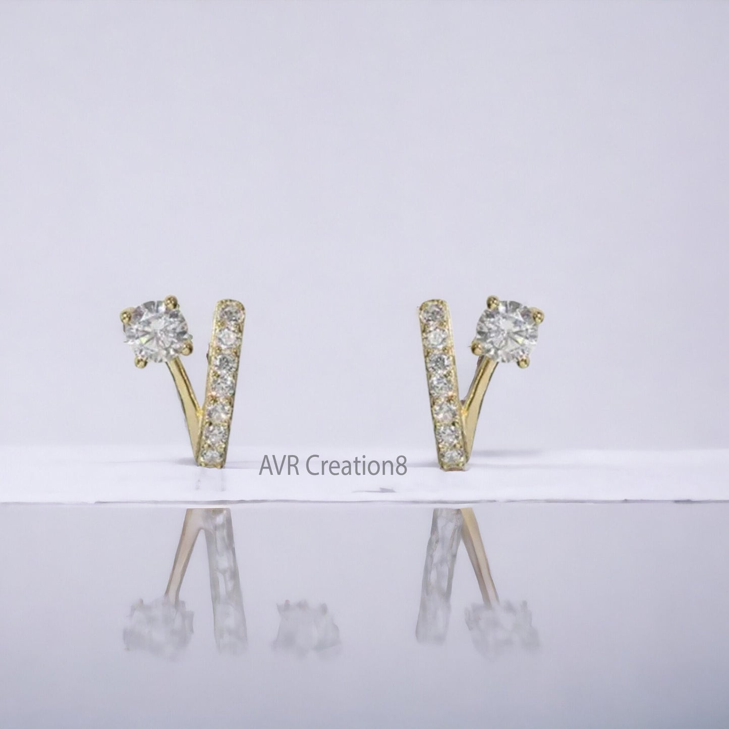 V Shape Chevron Dainty Diamond Stud Earrings For Her, Tiny Stud Earrings, Daily Use Diamond Earrings, 925 Sterling Silver, Gifts For Her