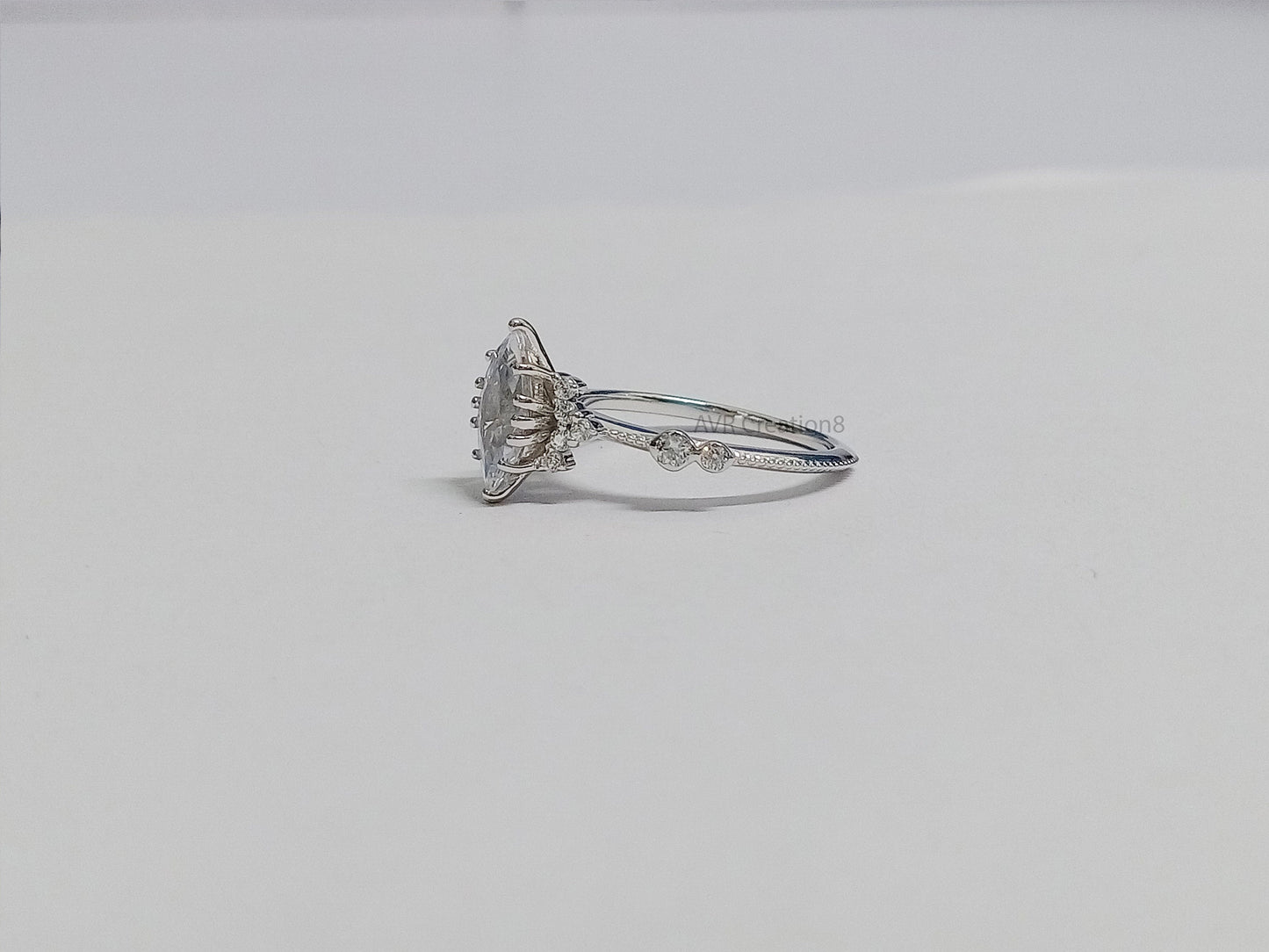 Marquise Diamond Engagement Ring | Unique Moissanite Ring | Dainty Wedding Ring | Sterling Silver Promise Ring | Gift For Her | Wedding Ring