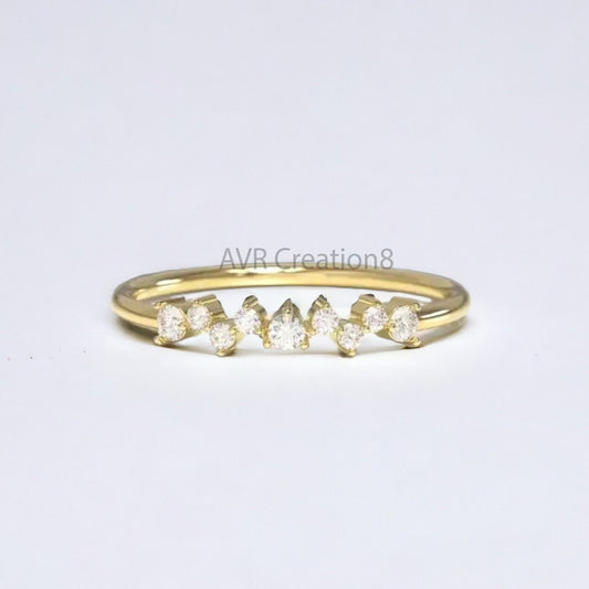 Cluster Diamond Stacking Wedding Ring for Women, Dainty Silver Diamond Ring, Minimalist Ring, 925 Sterling Silver Ring, Gifts for Girlfriend