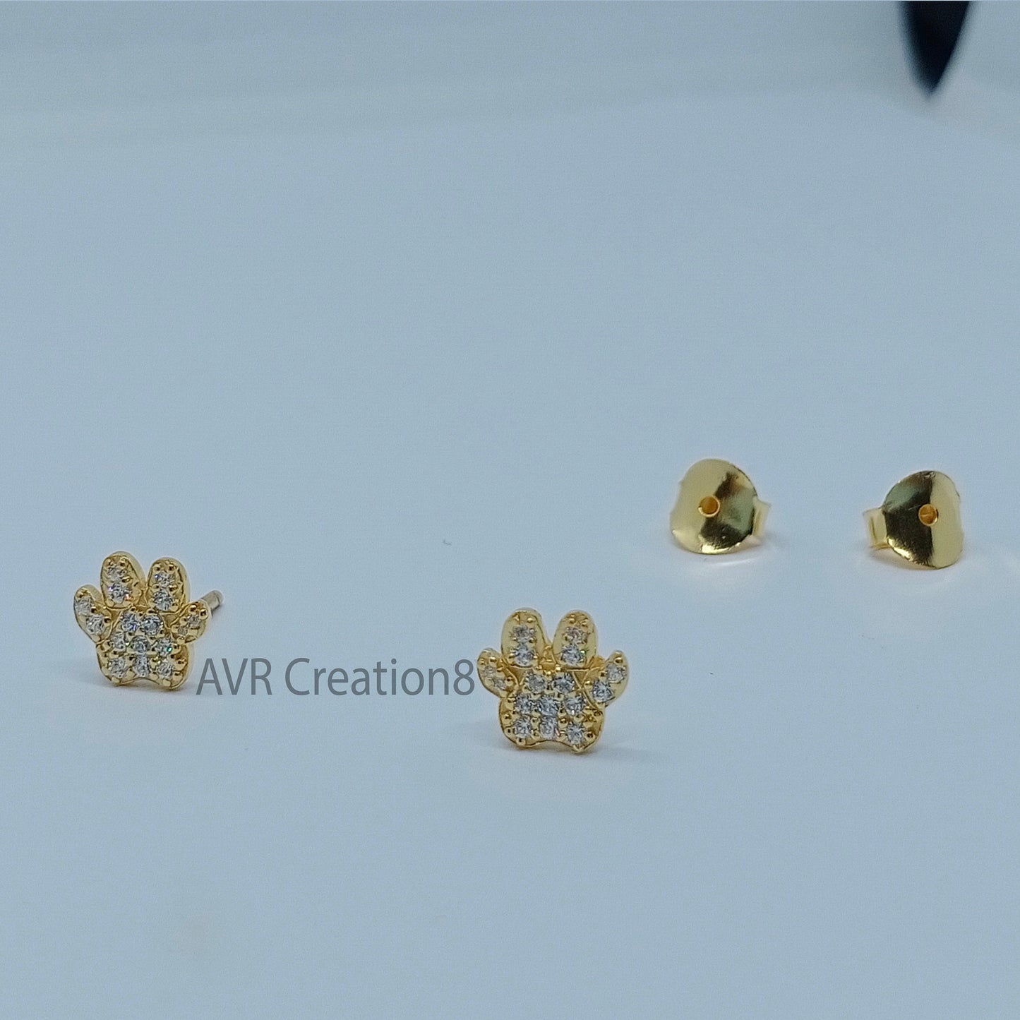 Dainty Paw Print Stud Earrings | Pet Lover Jewelry | Sparkling Animal Paw Earrings | Dog Mom Gift | Cat Lover Gift | Everyday Cute Earrings