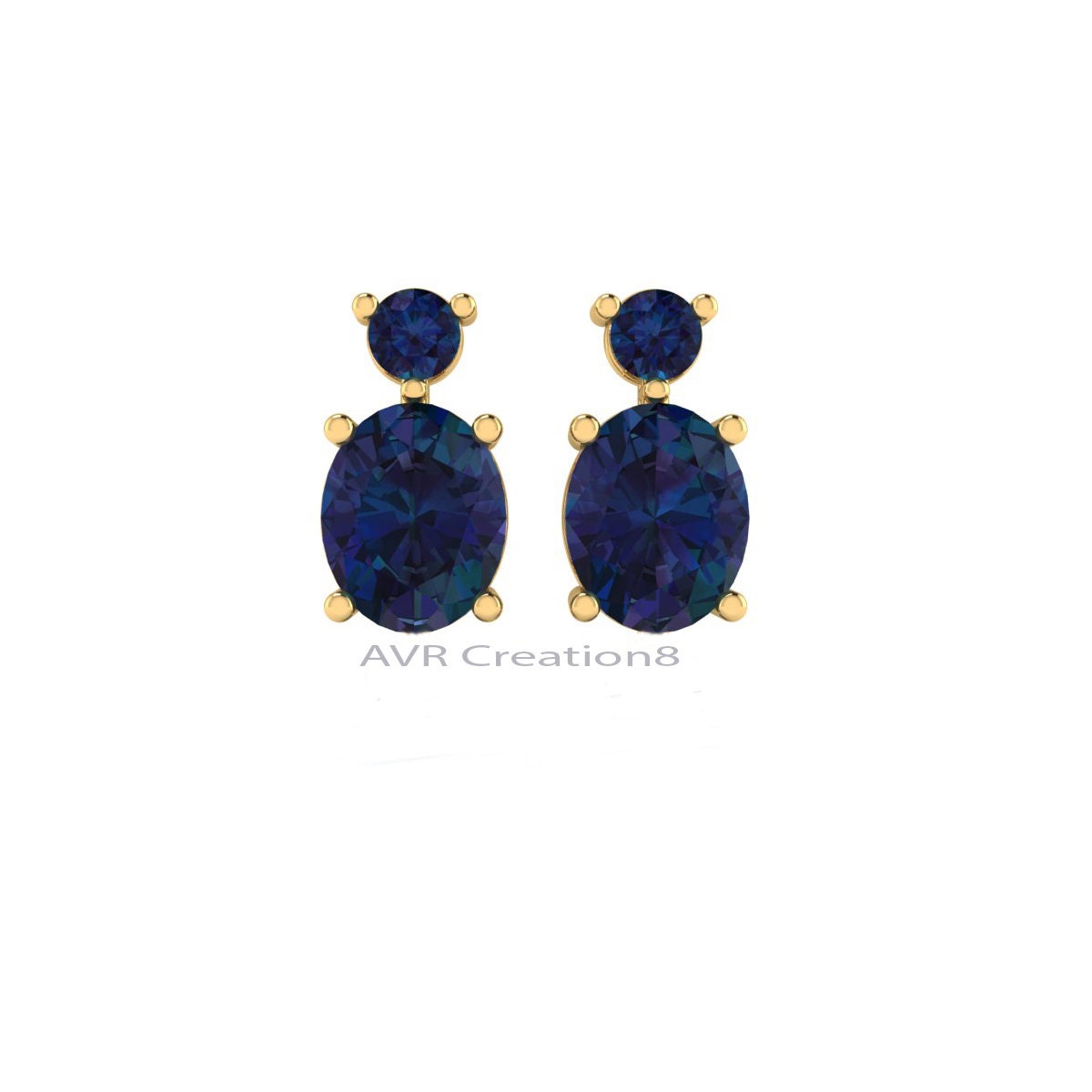 Oval Blue Sapphire Dangle Earrings, Sapphire Drop Earrings, September Birthstone Earrings, Gifts For Mom, Earrings For Women, Blue Gemstone
