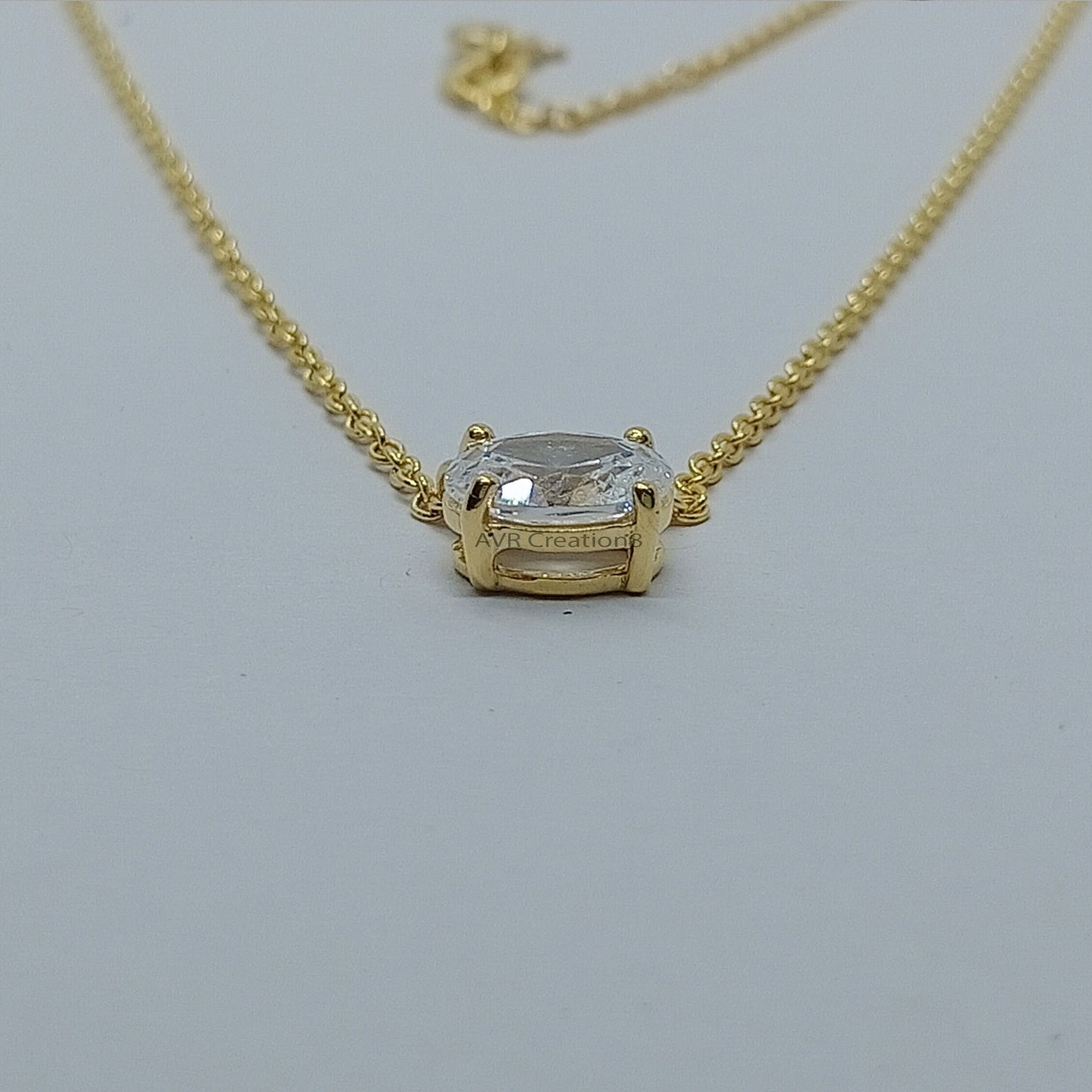 Dainty Moissanite Necklace | Round Solitaire Pendant | 925 Sterling Silver | 14k Gold Plated  | Minimalist Everyday Jewelry | Gift for Her