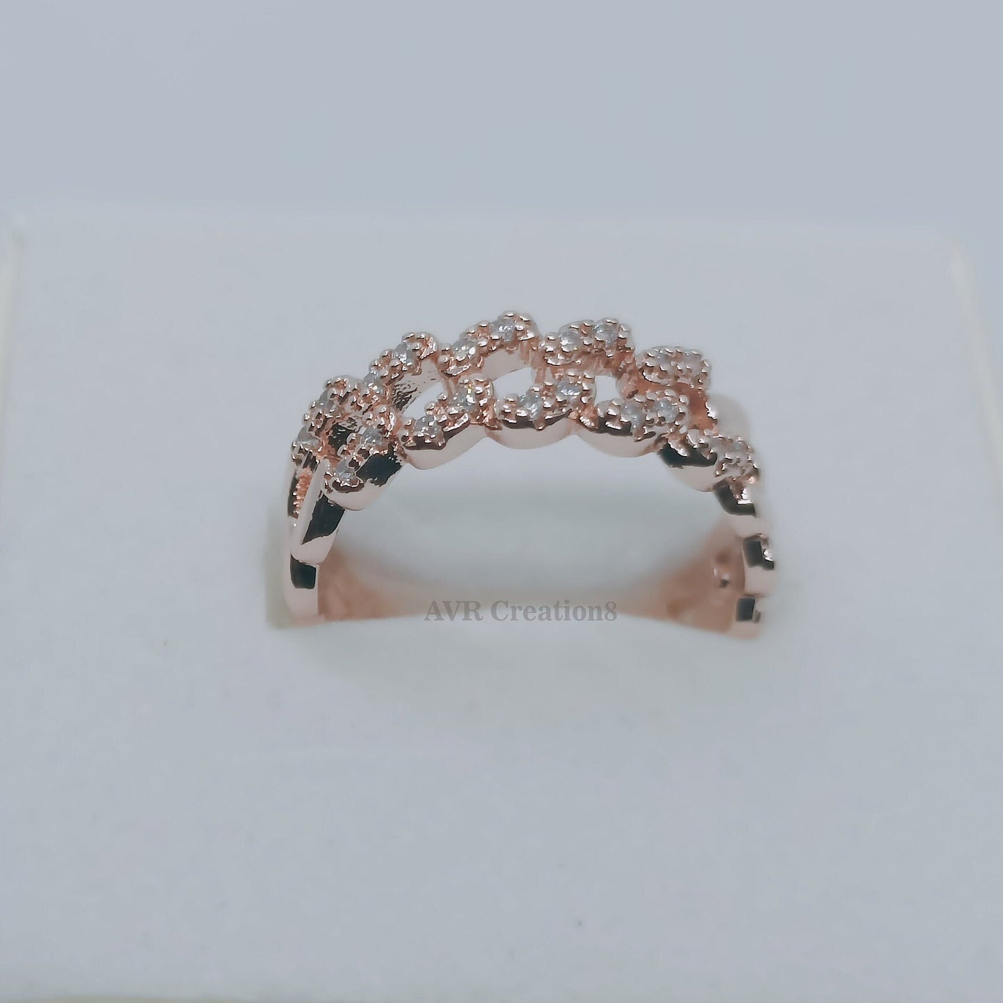 Dainty Diamond Ring, Eternity Wedding Band Ring, Engagement Wedding Stackable Band, Diamond Ring Anniversary Stacking Ring for Wife, Gifts