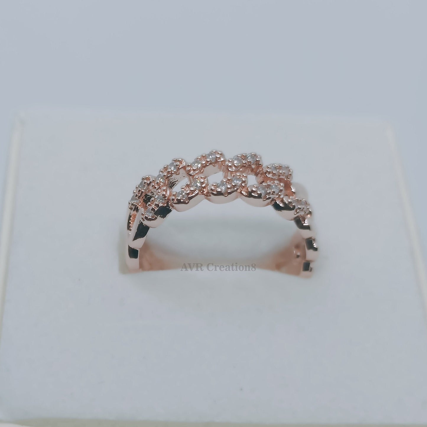 Dainty Diamond Ring, Eternity Wedding Band Ring, Engagement Wedding Stackable Band, Diamond Ring Anniversary Stacking Ring for Wife, Gifts