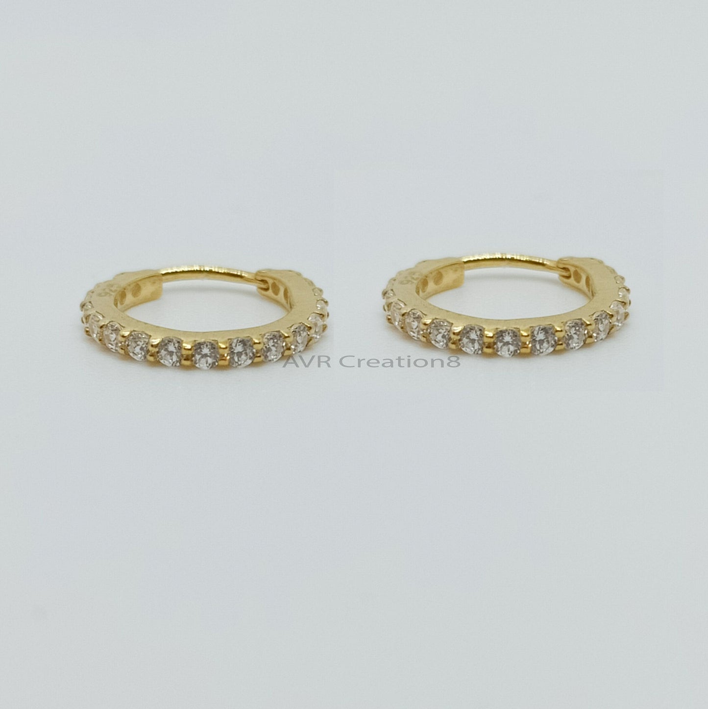 Dainty Diamond Hoop Earrings For Women, Minimalist Diamond Earring, 14K Yellow Gold Plated, Wedding Gifts Earrings, Earrings For Women's