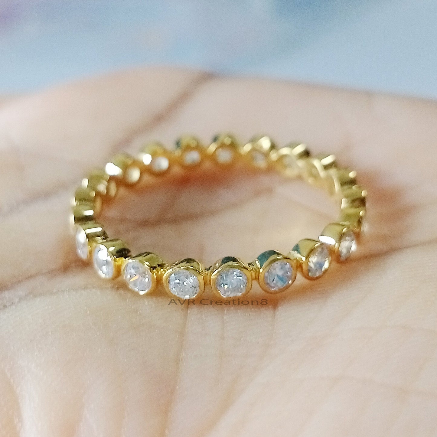 Bezel Set Diamond Wedding Band, Eternity Wedding Ring, Full Eternity Ring, Bezel Set Full Eternity Ring, Round Eternity Ring, Wedding Bands
