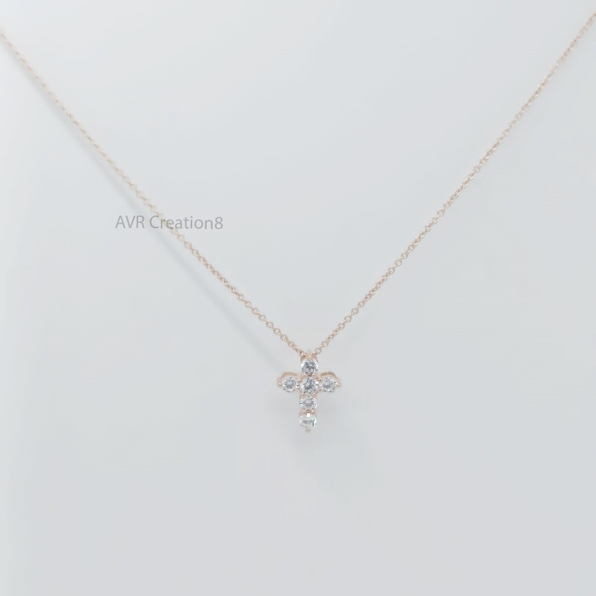 Tiny Cross Diamond Pendant Necklace | Dainty Pave Diamond Cross | 925 Sterling Silver | Everyday Wear Religious Jewelry | Pendant For Women