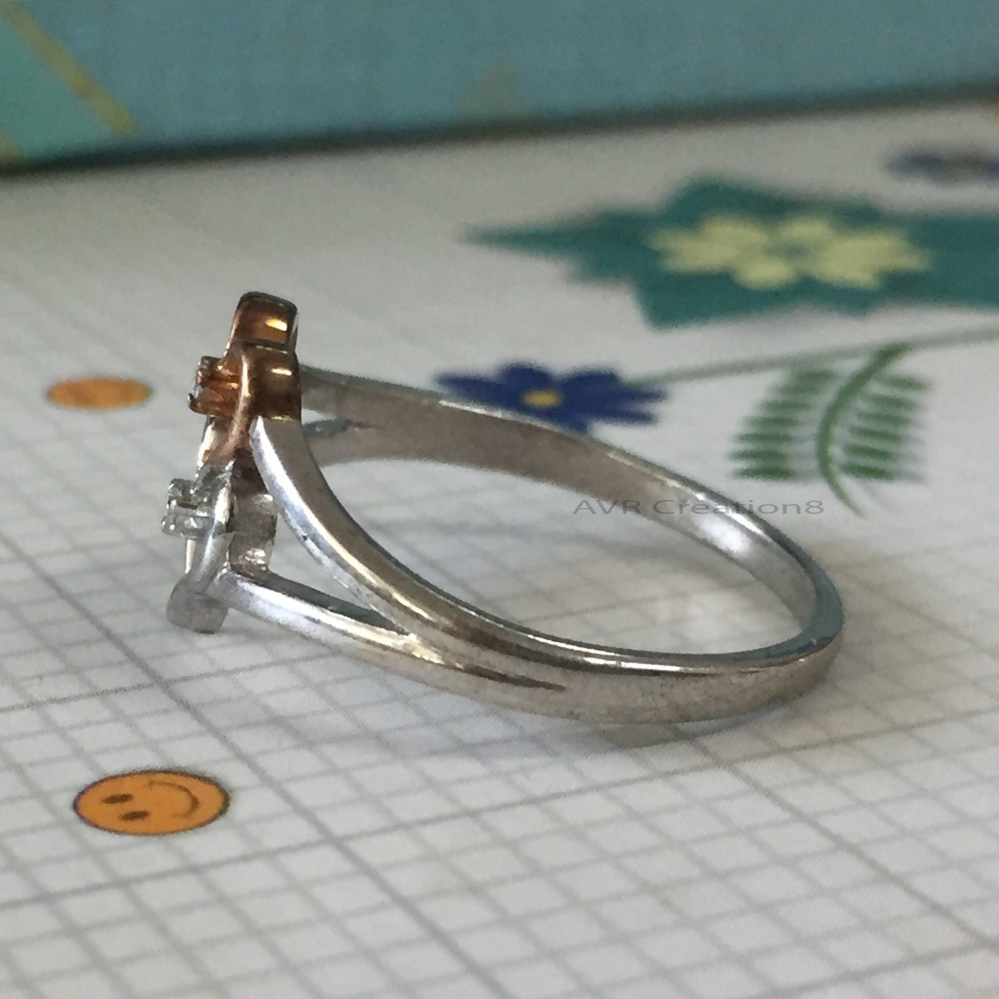 Heart Shape Diamond Engagement Ring, Heart Shape Engagement Ring, Dainty Diamond Ring For Women, 14K Two Tone Plated Ladies Heart Shape Ring