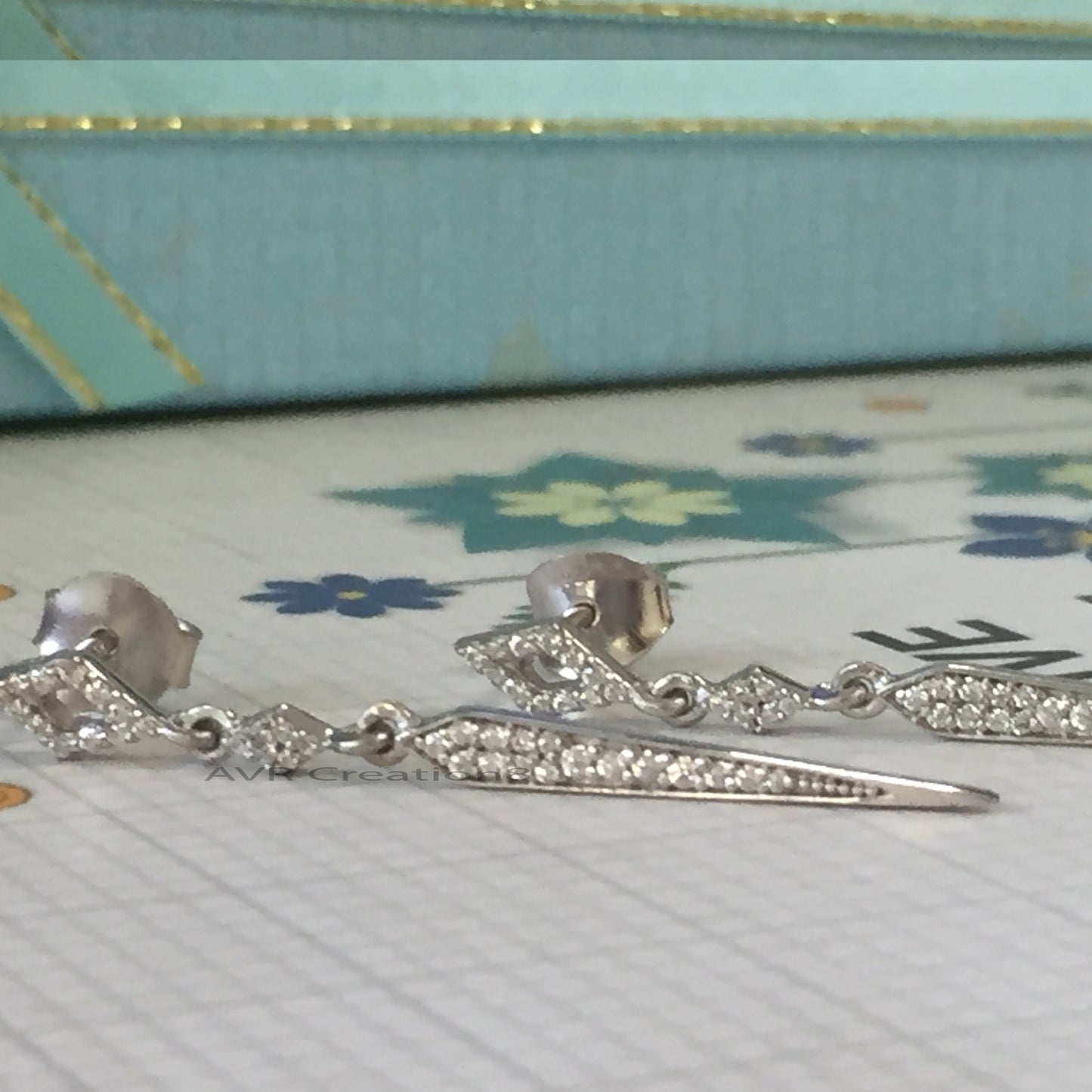 Dainty Diamond Dangle Earrings For Women, Bridal Diamond Earrings, Birthday Gift, 925 Sterling Silver, Anniversary Gifts, Mothers Day Gifts