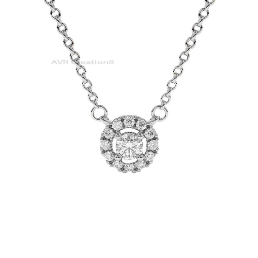 Circle Shape Diamond Pendant Necklace, Minimalist Diamond Pendant, Pendant For Women, 925 Sterling Silver, Mothers Day Gifts, Gifts For Her