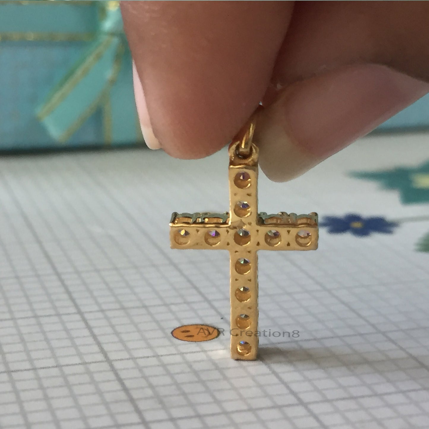 Diamond Cross Pendant | Cross Necklace | Dainty Christian Jewelry | Religious Gift For Her | 14k Gold Plated Cross Charm | Faith Necklace