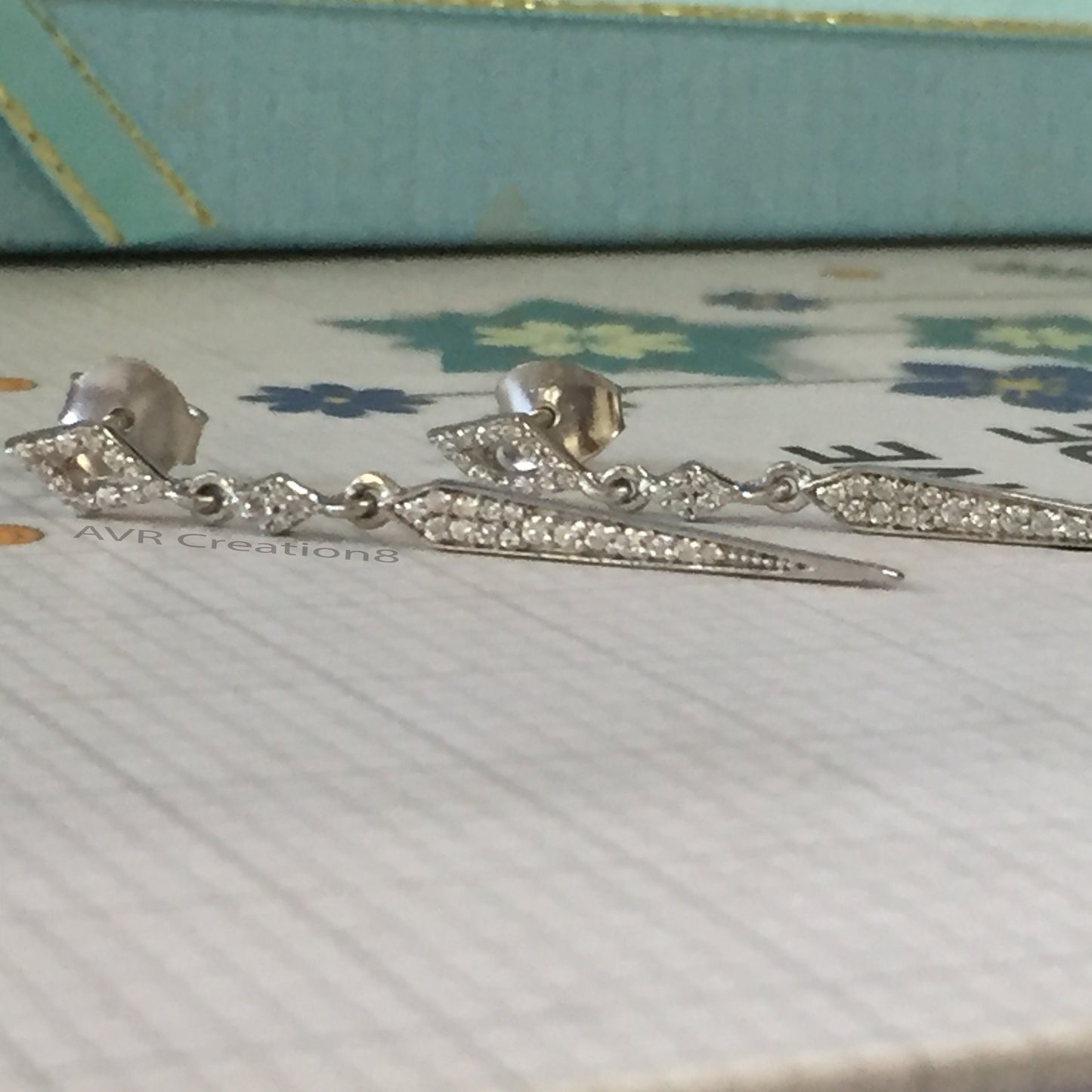 Dainty Diamond Dangle Earrings For Women, Bridal Diamond Earrings, Birthday Gift, 925 Sterling Silver, Anniversary Gifts, Mothers Day Gifts