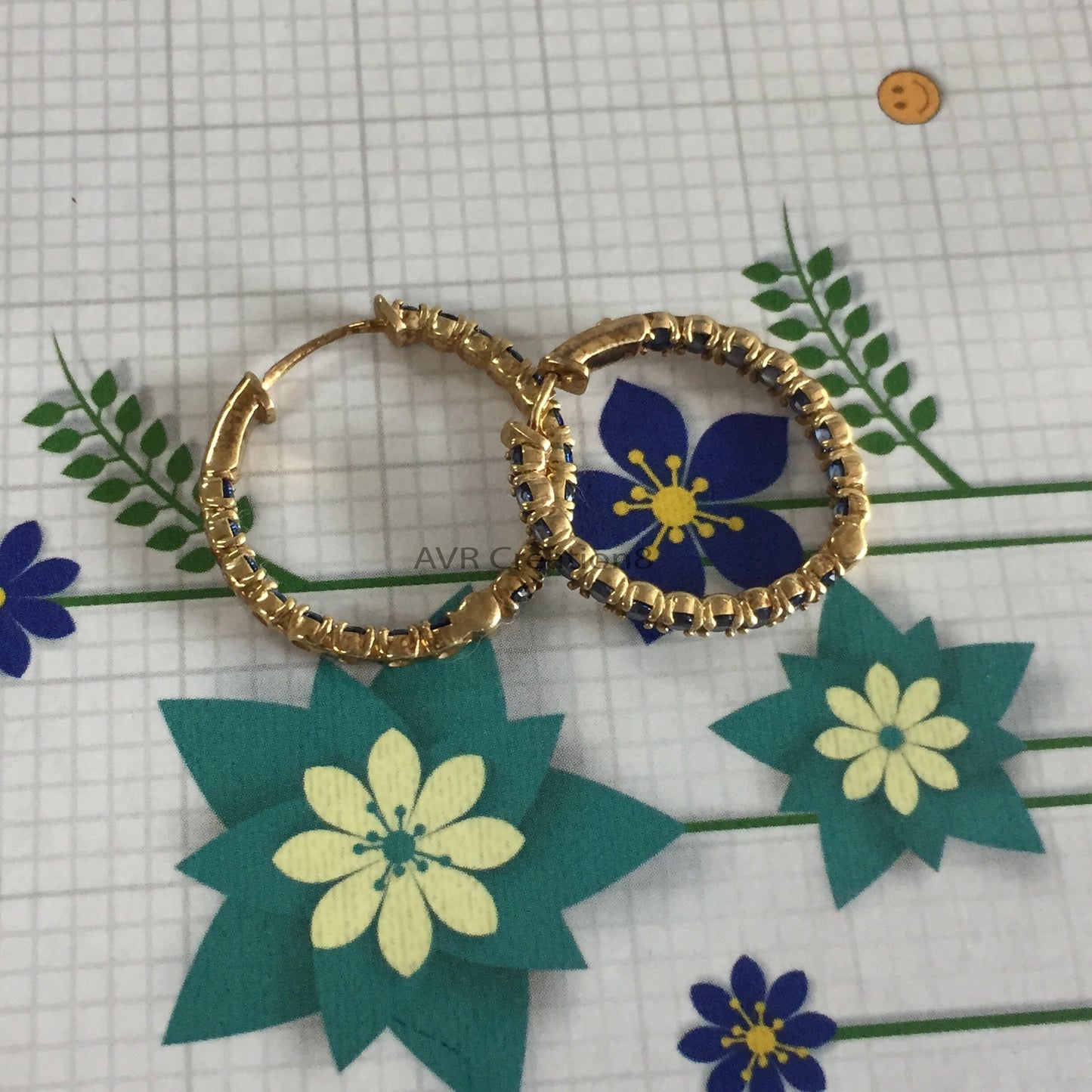 Blue Sapphire Hoop Earrings | Huggie Hoops | Small Gemstone Eternity Earrings | September Birthstone | Everyday Jewelry | Gift For Her