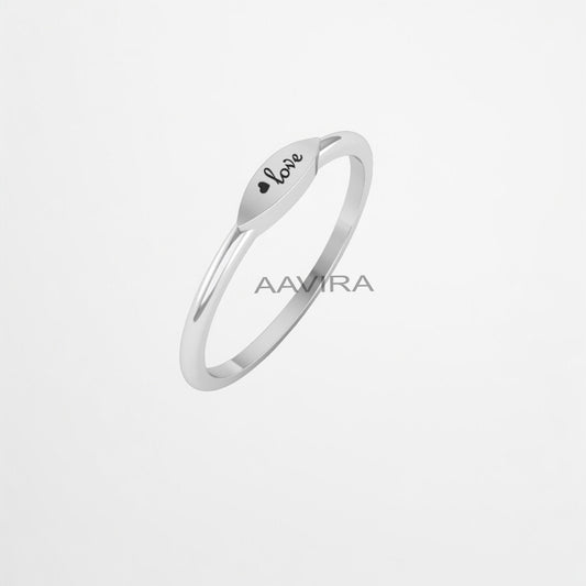 Heart Love Engrave Ring, Personalized Love Band Ring, 925 Silver Band Ring, Personalized Women's Ring, Gift For Her, Anniversary Gifts