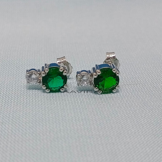 Emerald Green Stud Earrings | Sterling Silver Gemstone Earrings | Dainty Emerald Earrings | May Birthstone | Everyday Sparkle | Gift For Her