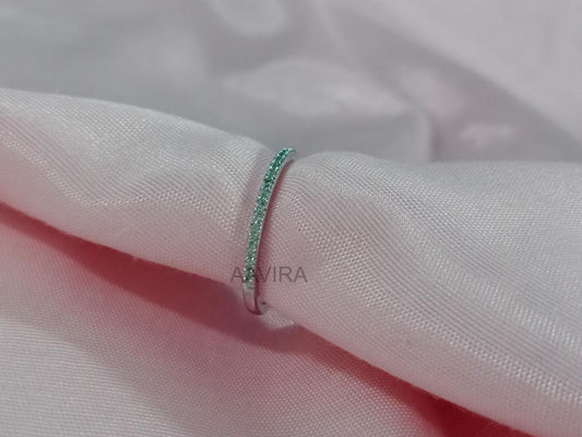 Half Eternity Ring Band, Simple Wedding Band, 14k White Gold Plated, Minimalist Ring, Stackable Band, Silver Band Ring, Anniversary Gifts