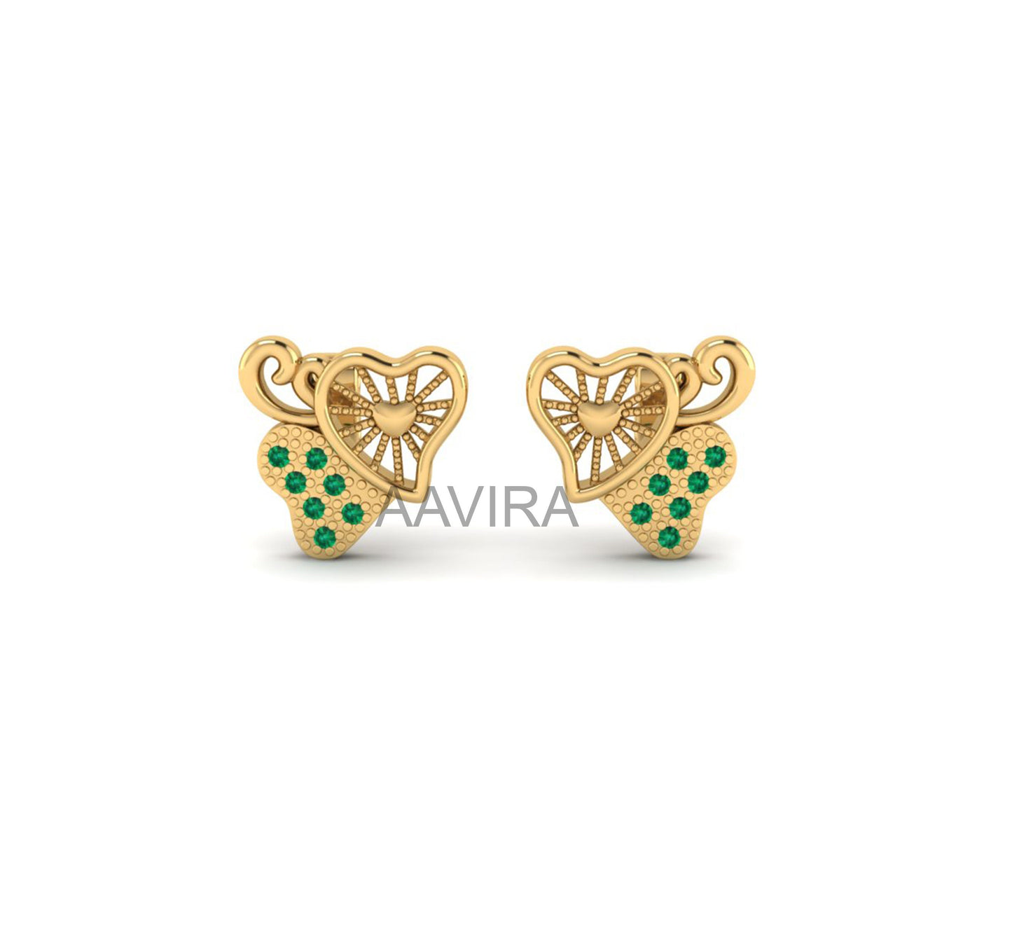 Ruby Butterfly Stud Earrings, Minimalist Earrings, 14k Gold Ruby Gemstone Earrings, Anniversary Gifts, Dainty Earrings, Heart Shape Studs