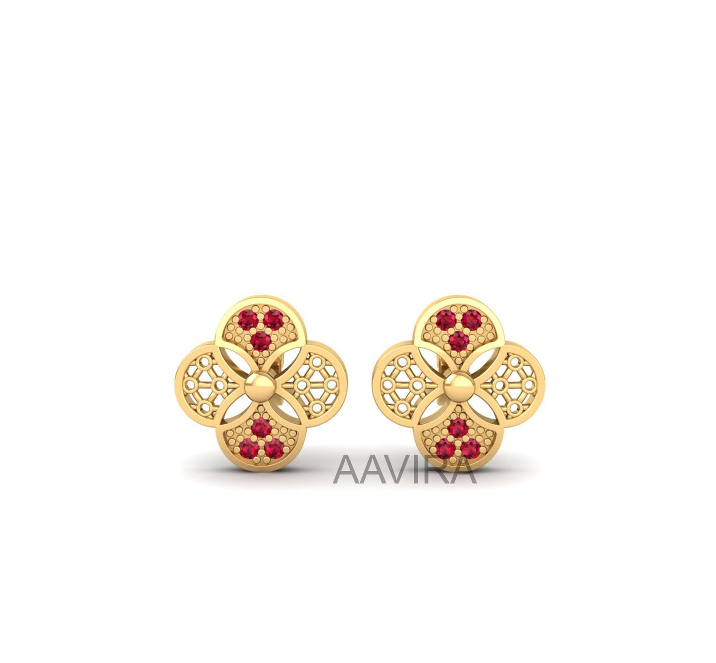 Sapphire Stud Earrings, 14k Yellow Gold Sapphire Earrings, Push Back Earrings, Unique Flower Earrings, Everyday Wear Earrings, Stud Earrings