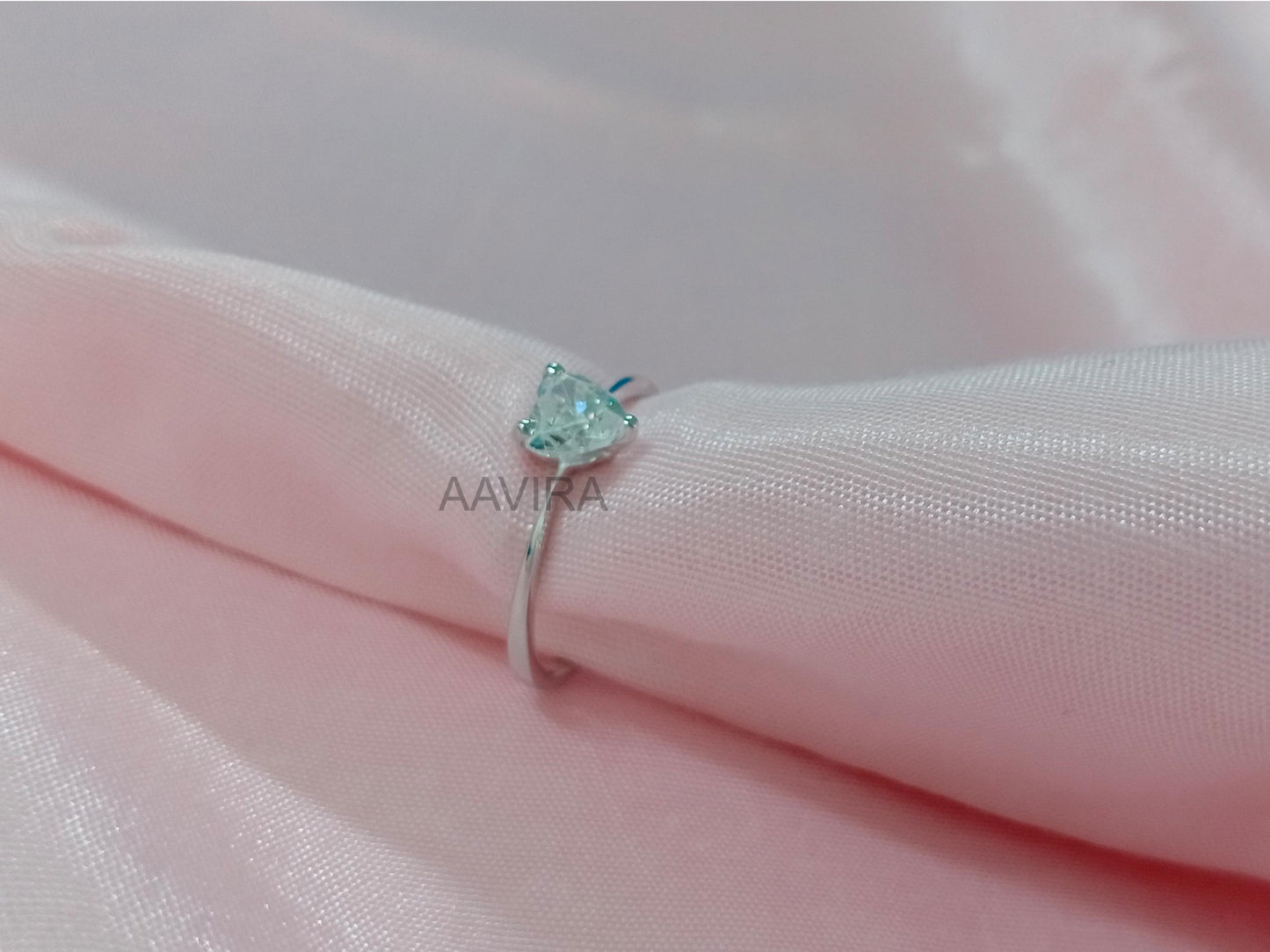 Solitaire Heart Cut Engagement Diamond Ring, Dainty Heart Diamond Size 7, 925 Sterling Silver, 3 Prong Solitaire Heart, Gifts For Girlfriend