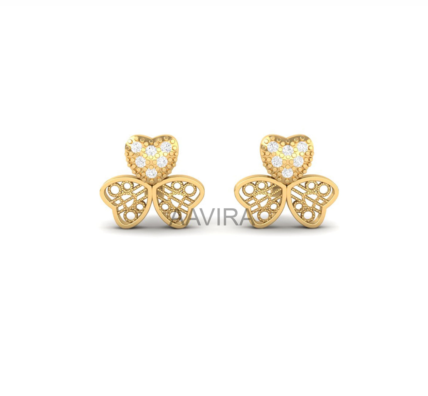 Heart Diamond Stud Earrings, 14k Yellow Gold Stud, Heart Moissanite Stud Earrings, Diamond Jewelry, Gifts, Stud Earrings, Everyday Studs