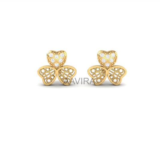 Heart Diamond Stud Earrings, 14k Yellow Gold Stud, Heart Moissanite Stud Earrings, Diamond Jewelry, Gifts, Stud Earrings, Everyday Studs