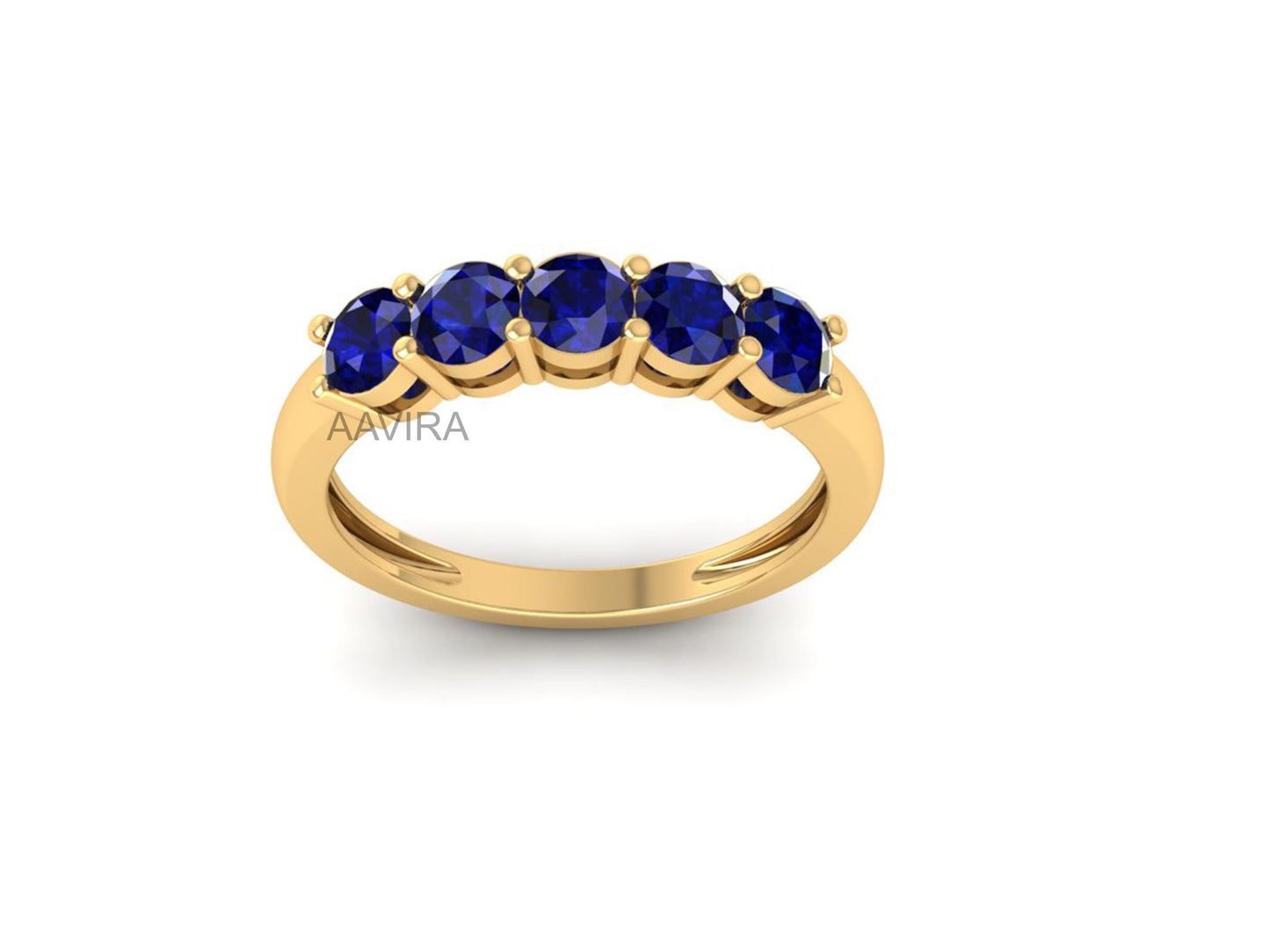 Green Emerald Round Band Ring, Anniversary Gifts, 14K Yellow Gold Emerald Band, Women's Ruby Ring, Half Eternity Wedding Band, Gemstone Ring