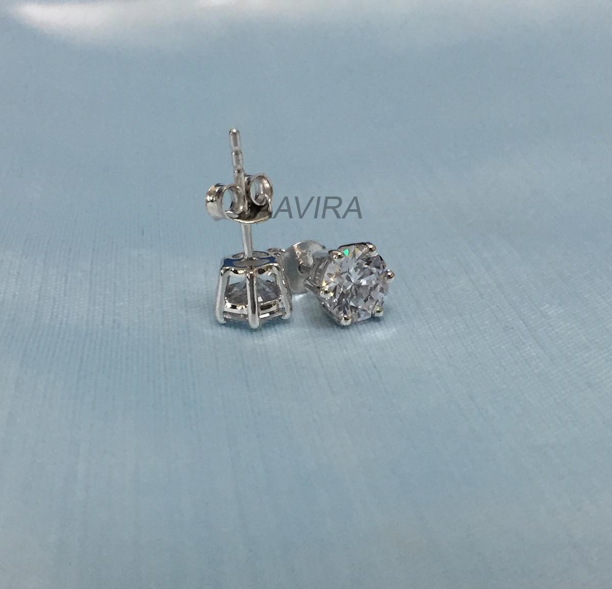 Dainty Round Stud Earrings, Prong Set Stud Earrings, Solitaire Diamond Earrings, Everyday Earrings, Unisex Earrings, Gift For Him/Her, Gifts