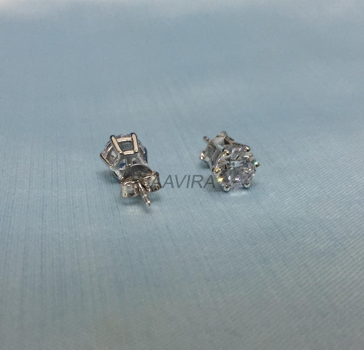 Dainty Round Stud Earrings, Prong Set Stud Earrings, Solitaire Diamond Earrings, Everyday Earrings, Unisex Earrings, Gift For Him/Her, Gifts