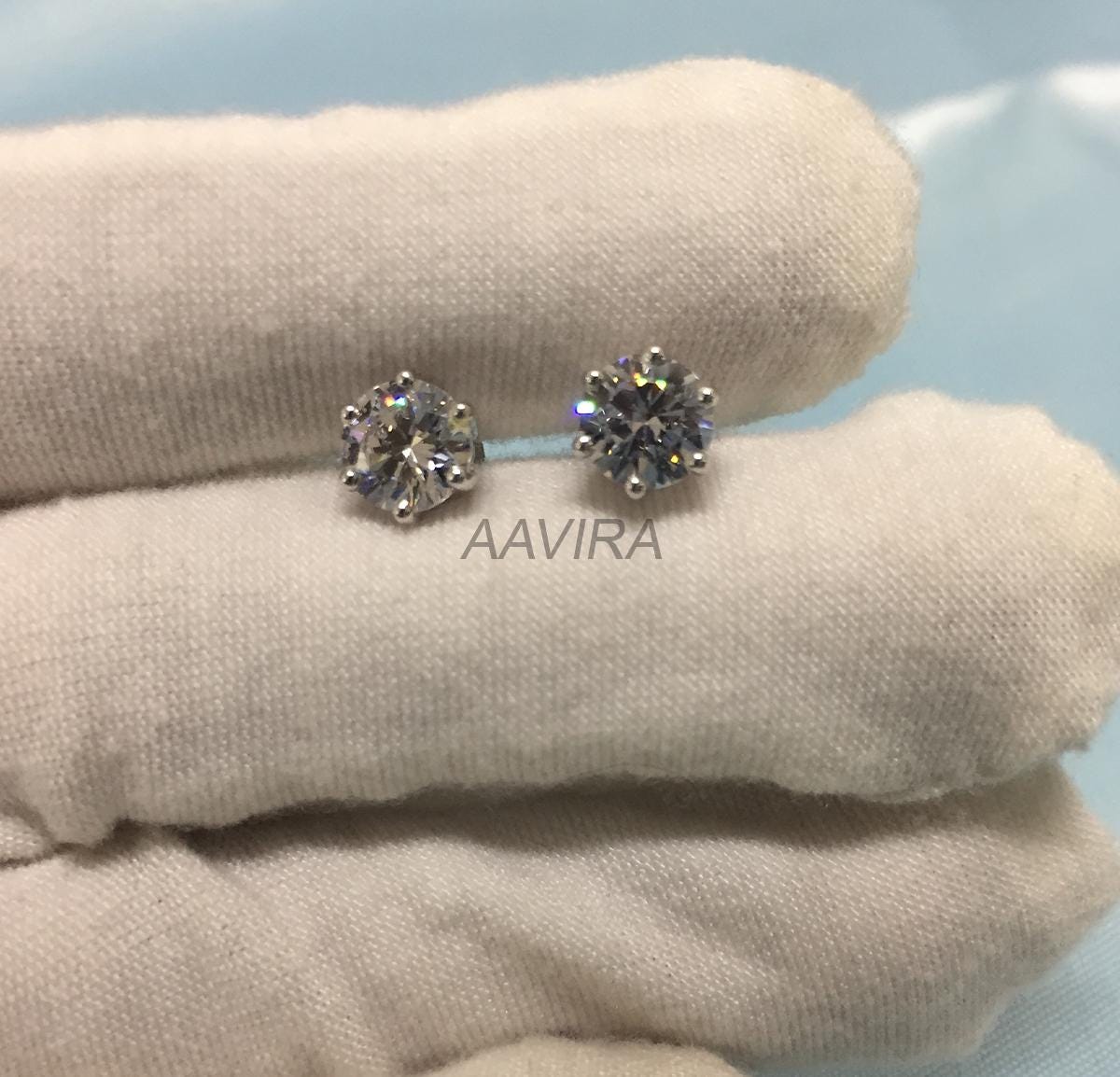 Dainty Round Stud Earrings, Prong Set Stud Earrings, Solitaire Diamond Earrings, Everyday Earrings, Unisex Earrings, Gift For Him/Her, Gifts