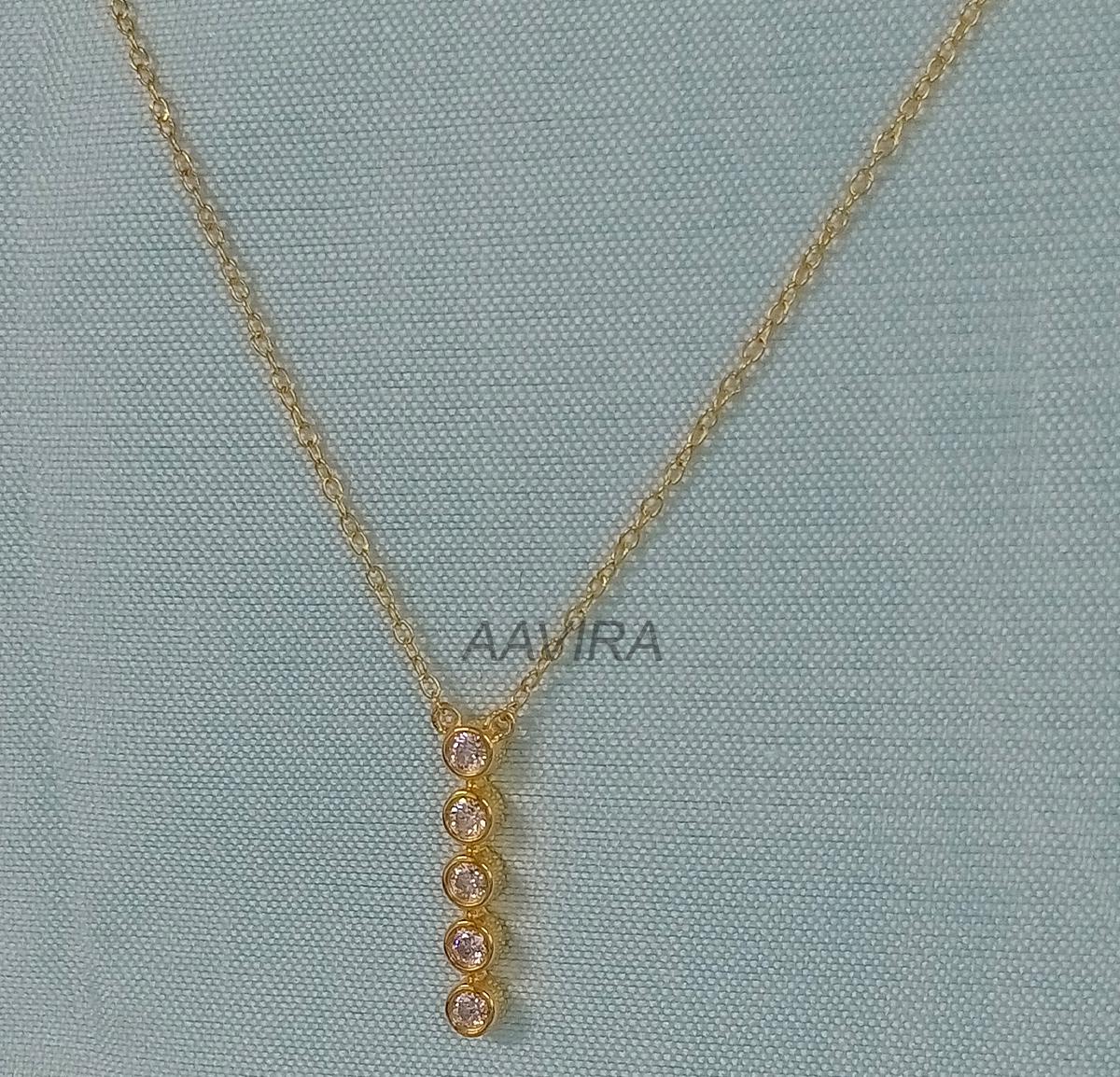 Bar Necklace, Vertical Diamond Drop Necklace, Minimalist Stacking Necklace, Simple Stone Pendant, Gift for Her, Anniversary Gift For Women