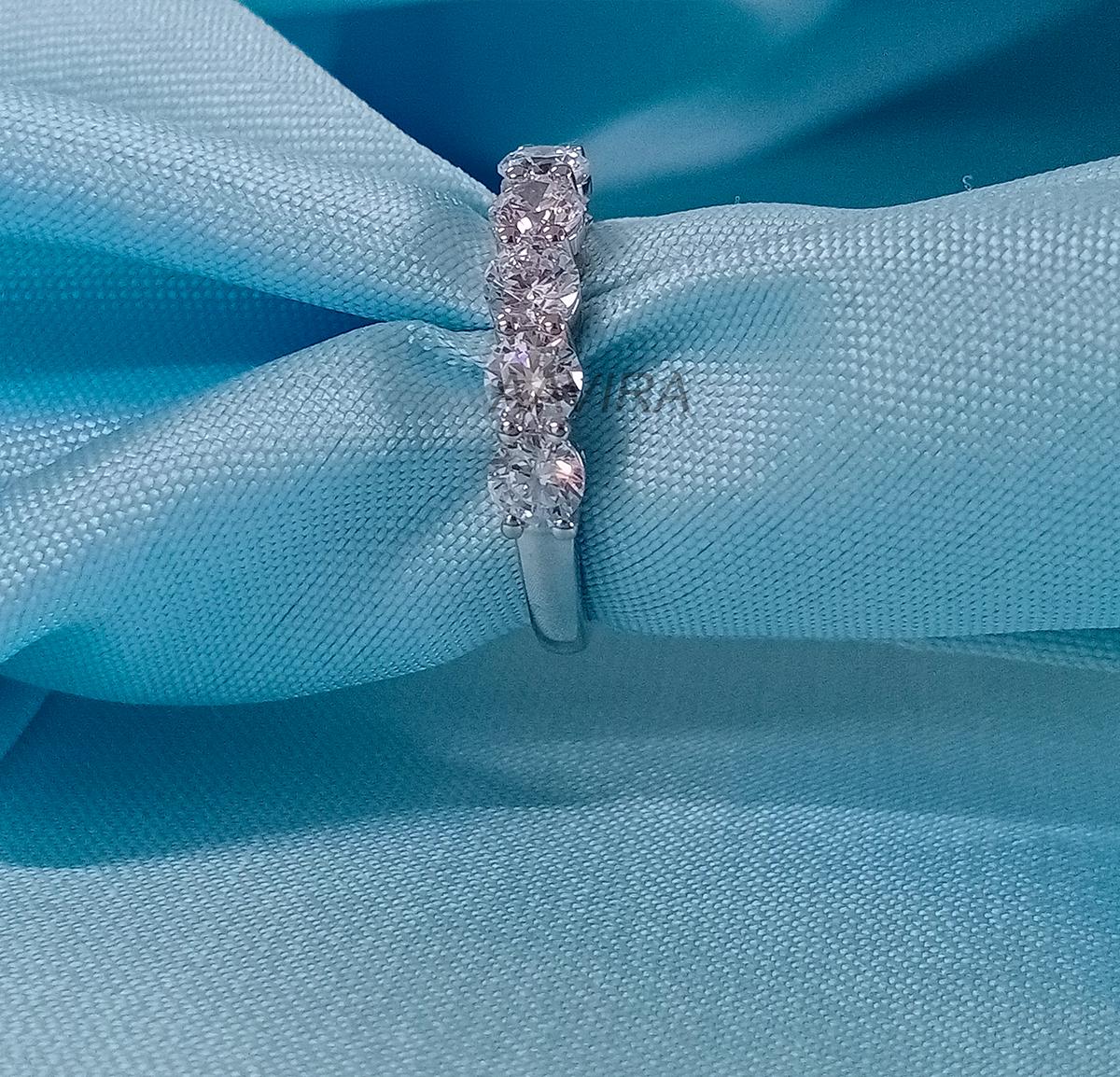 Women's Wedding Band Ring, Diamond Ring, Five Stone Diamond Band, 925 Sterling Silver Ring, Dainty Band Ring, Anniversary Gift For Wife