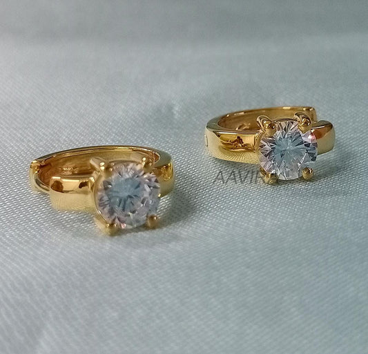 6MM Diamond Huggie Hoop Earrings, Moissanite Mini Hoops, Minimalist Earrings, Tiny Hoop Earrings, Diamond Huggies, Solitaire Earrings, Gifts
