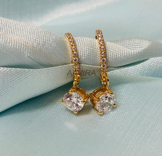 Moissanite Diamond Dangle Drop Earrings, Drop & Dangle Earrings, Party Wear Diamond Earrings, Birthday Gift For Her, Dainty Drop Earrings