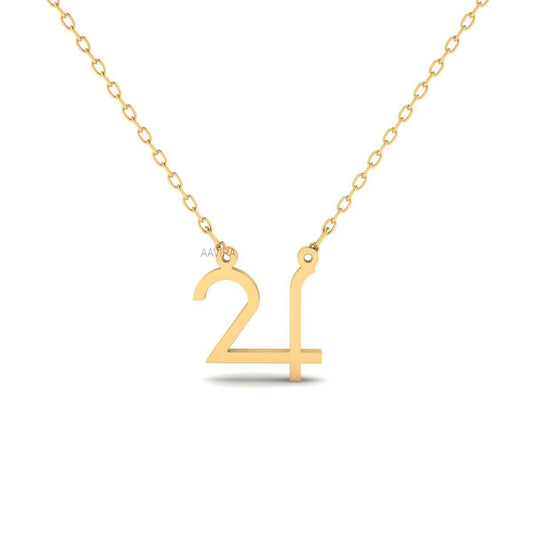 Personalized Number Necklace, Number Pendant Necklace, Birthday Gift, 24 Charm Pendant, Silver Number Necklace, 24 Number Pendant For Her