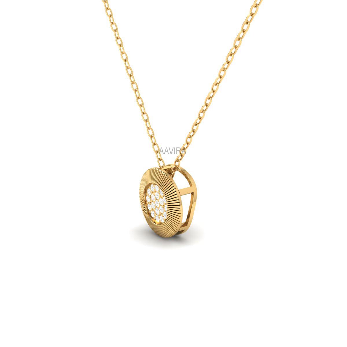 Cluster Round Pendant Necklace, Moissanite Diamond Pendant, Everyday Pendant For Women, Minimalist Pendant, Dainty Pendant, Gift For Mother