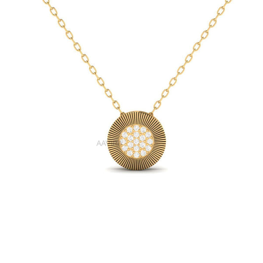 Cluster Round Pendant Necklace, Moissanite Diamond Pendant, Everyday Pendant For Women, Minimalist Pendant, Dainty Pendant, Gift For Mother