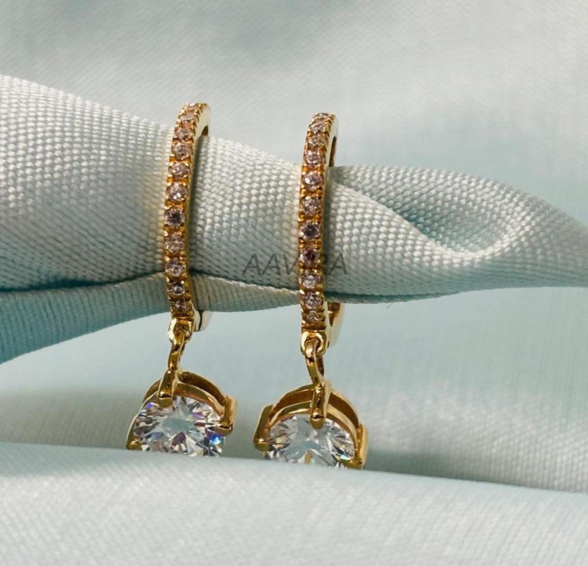 Moissanite Diamond Dangle Drop Earrings, Drop & Dangle Earrings, Party Wear Diamond Earrings, Birthday Gift For Her, Dainty Drop Earrings