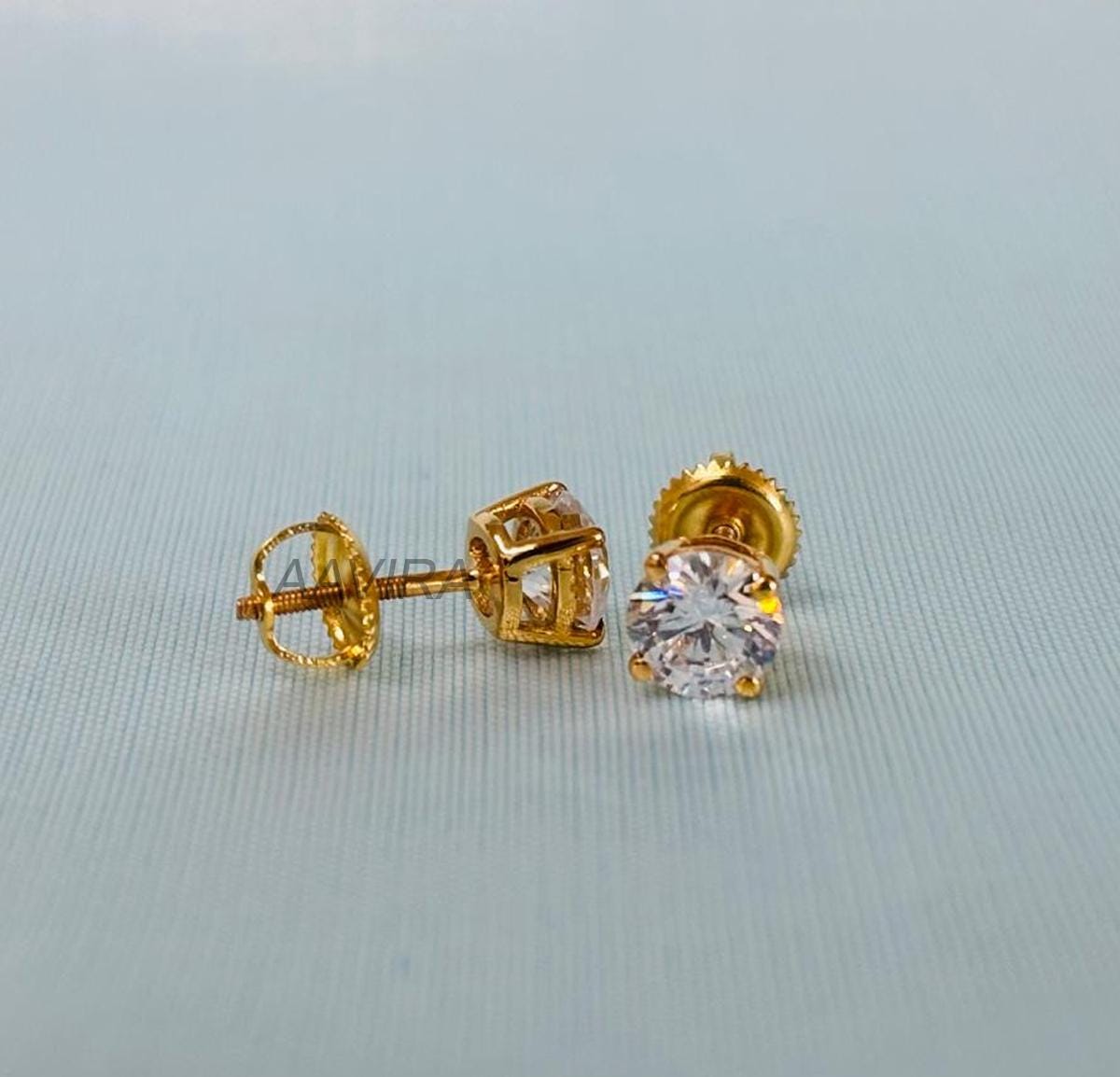 Round Diamond Stud Earrings For Men/Women, Diamond Jewelry, Birthday Gift, Everyday Earrings, Handmade Earrings, Gift For Him, Everyday Stud