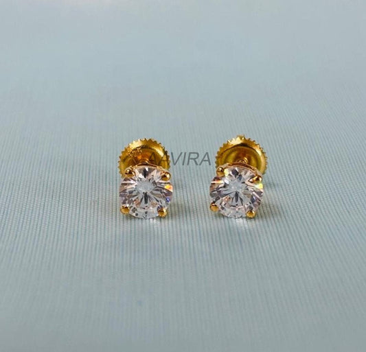 Round Diamond Stud Earrings For Men/Women, Diamond Jewelry, Birthday Gift, Everyday Earrings, Handmade Earrings, Gift For Him, Everyday Stud