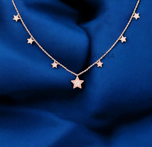 Diamond Star Necklace, Star Jewelry, Tiny Star Necklace, Delicate Pendant, Star Necklace, Diamond Jewelry, Star Collar Necklace Pendant