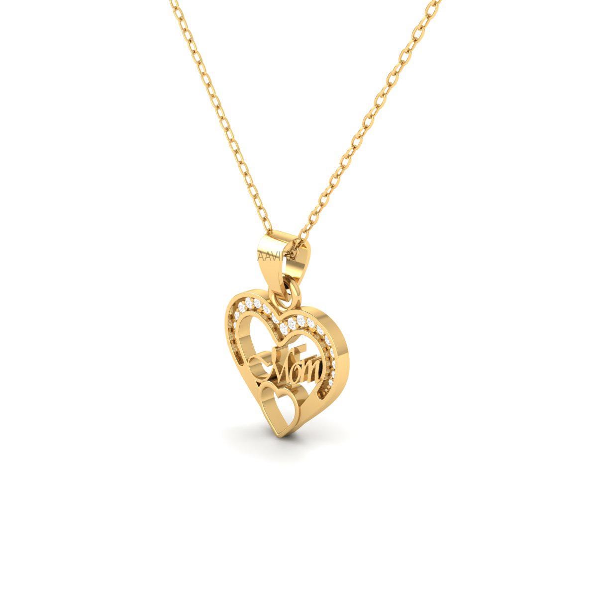 Personalized Double Heart Shape Pendant, Moissanite Diamond Pendant Necklace, Mom Wedding Gift, Heart Pendant, Family Heart Necklace, Gifts