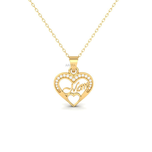 Personalized Double Heart Shape Pendant, Moissanite Diamond Pendant Necklace, Mom Wedding Gift, Heart Pendant, Family Heart Necklace, Gifts