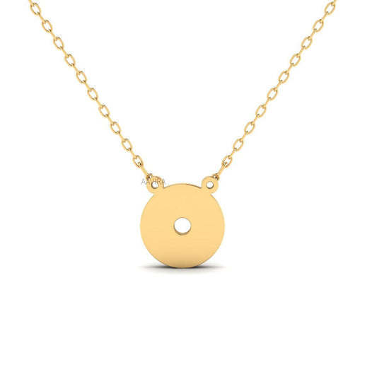 Round Sterling Silver Pendant For Women, Round Ring Pendant, 14k Yellow Gold Plated Chain Pendant, Women's Gift, Unique Disk Pendant, Gifts