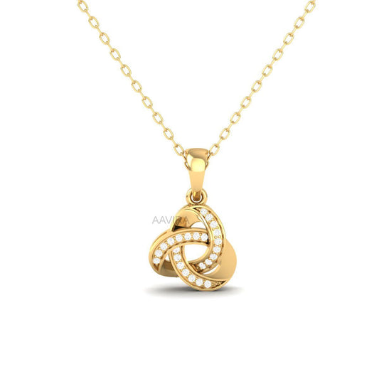 Forever Love Pendant, 14k Yellow Gold Trinity Pendant Necklace, Infinity Necklace, Knot Pendant, Diamond Triangle Pendant, Pendant For Her